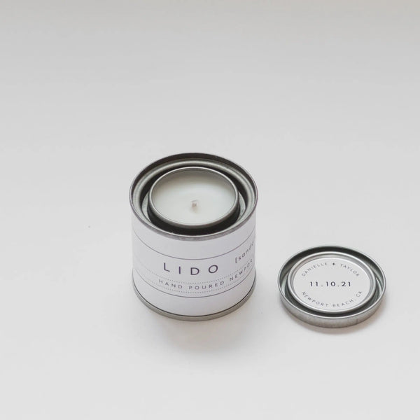 Custom Wedding Favors | mini scented candles | modern simple design | backhouse fragrances 